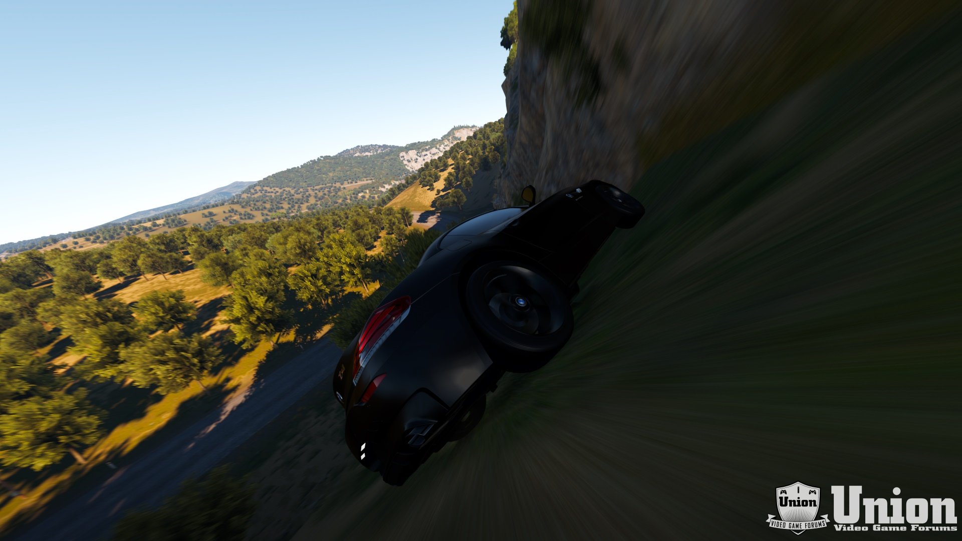 Falling off a cliff.